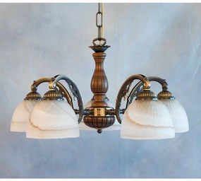 Lustra rustica suspendata cu 5 brate design italian 5920