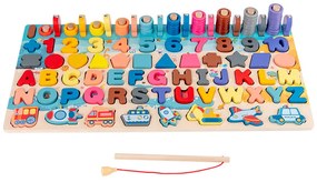 Jucărie Montessori din lemn educativă, cu potrivire logaritmică a formelor