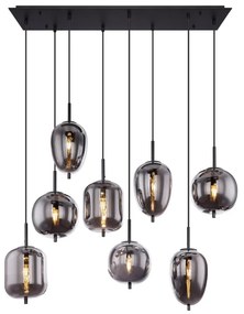 Lustra suspendata cu 8 pendule design modern BLACKY fumuriu 15345-8 GL