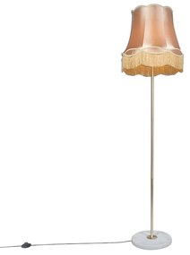 Lampă de podea retro din alamă cu abajur Granny auriu 45 cm - Kaso