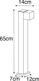 Lampă de exterior inteligentă de podea neagră 65 cm IP44 cu Wi-Fi GU10 - Baleno