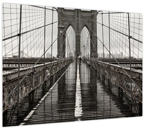 Tablou pe sticlă - Podul Brooklyn (70x50 cm)