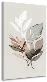 Tablou frunze cu atingere de minimalism