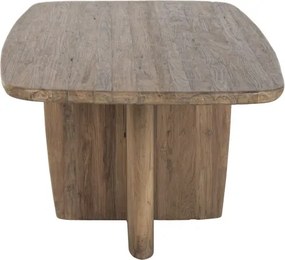 Masă dining dreptunghiulara din lemn de tec reciclat, finisaj natur, "Grand Loft"