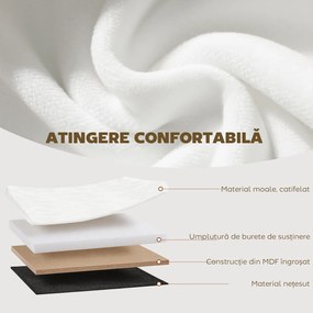HOMCOM Taburet cu Spațiu de Depozitare Pliabil, Bancă Modernă Tapițată cu Material Catifea, Suport pentru Picioare cu Compartiment de 72L pentru Living și Dormitor, 76x38x35 cm, Crem | Aosom Romania