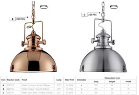 Lustra moderna Industrial cupru 2297CU SRT
