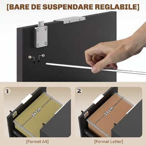 HOMCOM Dulap pentru Documente cu 2 Sertare, Încuietoare și Roți cu Frână, pentru dosare A4 și Letter, Negru | Aosom Romania