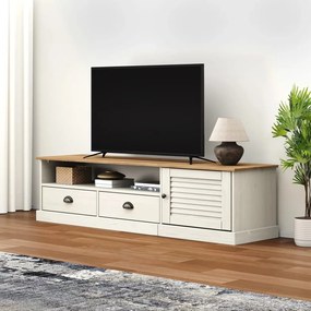 353173 vidaXL Comodă TV VIGO, alb, 156x40x40 cm, lemn masiv de pin