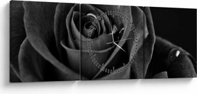 Tablou - Trandafir roșu aprins (cu ceas) (90x30 cm)