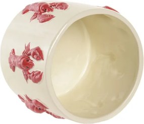 Ghiveci mediteranean crem și roșu din ceramică, „Maloka”