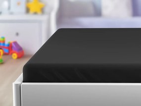 Cearceaf de jersey pentru patut copii EXCLUSIVE 70x140 cm negru