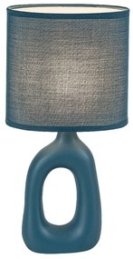Lampa de masa ceramica si abajur albastru Sylira