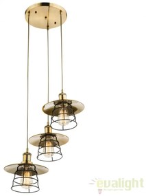 Lustra vintage cu 3 pendule design industrial style VIEJO 15086-3H GL