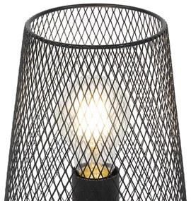 Lampă de masă design negru cu lemn - Bosk