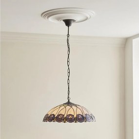 Endon 111985 - Candelabru pe lanț Tiffany HUTCHINSON 3xE27/10W/230V, diam. 50 cm