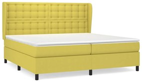 3128316 vidaXL Pat box spring cu saltea, verde, 200x200 cm, textil
