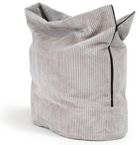 Fotoliu puf pentru copii crem cu tapițerie din catifea reiată Cocoon 100 – SLOWDOWN