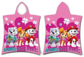 Poncho pentru copii roz din frotir Paw Patrol – Jerry Fabrics