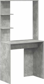 vidaXL Birou cu raft Gri din beton 78,5 x 37 x 154,5 cm Lemn compozit