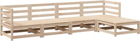 vidaXL Set canapea de grădină, 5 piese, lemn masiv de pin