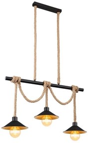 Lustra suspendata cu 3 pendule design industrial DIANA negru