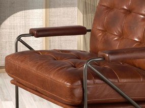 Fotoliu design LUX, Metal, Piele Naturala 5166