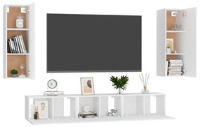 Set dulapuri TV, 5 piese, alb, PAL Alb, 60 x 30 x 30 cm (3 pcs), 1