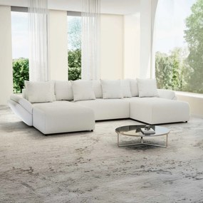 Colțar extensibil dumonde cu ladă de depozitare si sezut confortabil din spuma high-density, Berlin U Zoom Grey 380x180 cm