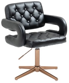 HC8403CROSS Scaun Negru Bază Aurie