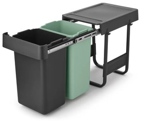 Coș de gunoi verde mentă/gri închis de reciclat/ încorporat din plastic 30 l Sort&amp;Go – Brabantia