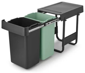 Coș de gunoi verde mentă/gri închis de reciclat/ încorporat din plastic 30 l Sort&amp;Go – Brabantia