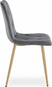 OFERTA Scaun de masa din catifea gri inchis LIBRA II. calitate standard