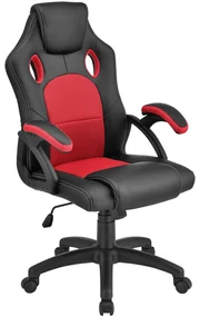 Juskys Scaun de birou Montreal - negru/rosu