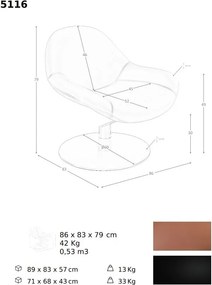 Scaun pivotant confortabil design LUX Brown