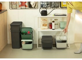 Cos depozitare sau reciclare Brabantia Sort&Go 1006311, 20 L,  22,5x45x28 cm, Stivuibil, Plastic, Verde deschis