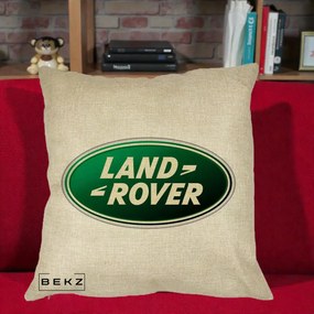 Perna Personalizata cu emblema Land Rover, 40x40 cm, Crem, Husa Detasabila, Perna Inclusa, BEKZ®