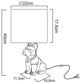 Globo DOGO 21741S - Lampă de masă, 1xE27/60W/230V