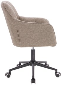 HR550K Scaun Latte Boucle cu Bază Neagră