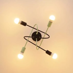 Lustră aplicată OXFORD 4xE27/15W/230V negru/verde
