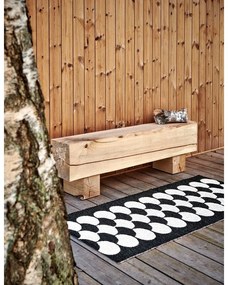 Covor tip traversă pentru interior și exterior negru/crem 70x150 cm Poppy Black Vanilla – Pappelina