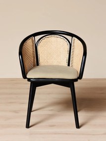 Scaun dining, din bumbac si rattan, Cleopatra