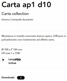 Aplica de perete stil minimalist Carta ap1 d10