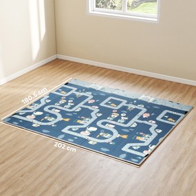 AIYAPLAY Covoraș de joacă pentru bebeluși pliabil și reversibil, covoraș de podea din spumă gros, 202 x 180,5 x 1 cm, multicolor | Aosom Romania