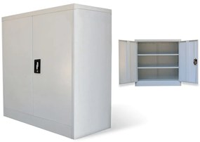 vidaXL Dulap de birou cu 2 uși, gri, 90 cm, oțel