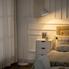 HOMCOM Lampa de podea in design industrial, ajustabila in inaltime, comutator de podea; 30 cm x 30 cm x 131 cm, Negru | Aosom Romania