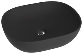 Lavoar pe blat Rune Alva oval 47 cm negru mat
