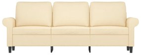 Canapea cu 3 locuri, crem, 180 cm, material textil Crem, 212 x 77 x 80 cm