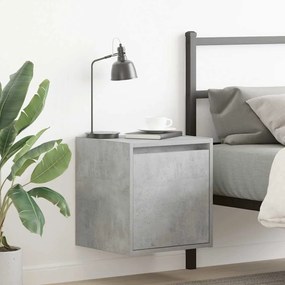 vidaXL Noptiera de perete gri beton 38x34x40 cm
