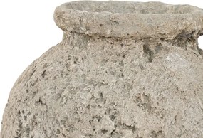 Vază decorativă, stil rustic artizanal, culoare gri, din teracotă, „Terracotta”