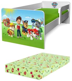 Pat de Copii 2-8 ani Paw Patrol P1 + Saltea Norisor 140x70x12 cm Pc-p-lux-paw-p1-70